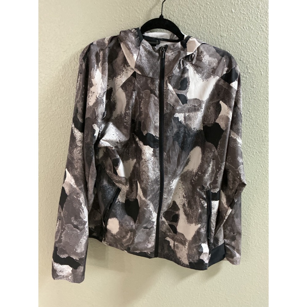All in Motion Windbreaker Jacket Mens Large Grey Athletic Camo